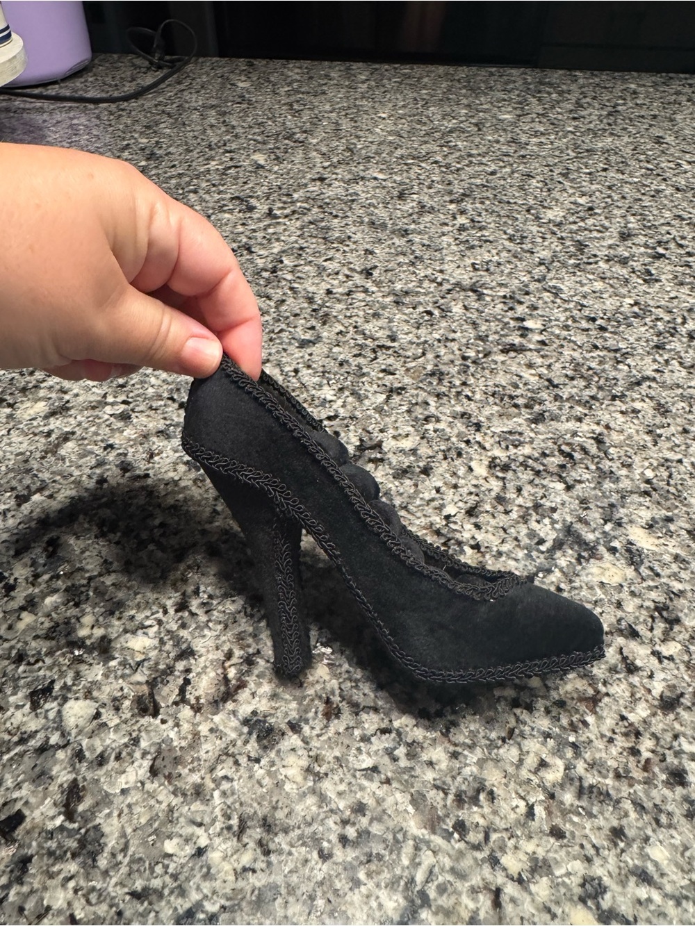 Hobby Lobby Black Suede Decorative High Heel Jewelry Holder